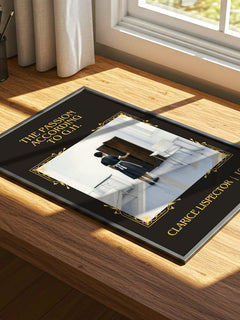 Passion According to G.H. Classic Book Art Print by Clarice Lispector – print on a sunlit desk