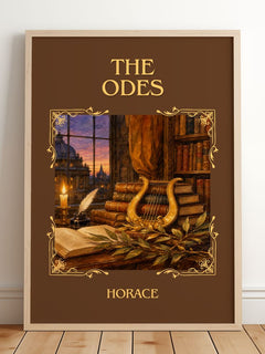 The Odes Classic Book Art Print by Horace – framed print leaning on a wooden floor