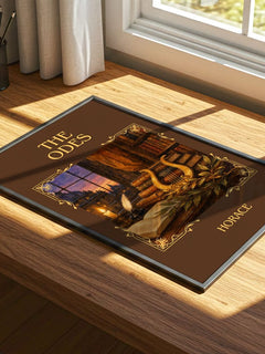 The Odes Classic Book Art Print by Horace – print on a sunlit desk