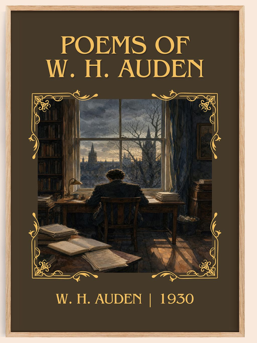 Poems of W. H. Auden Classic Book Art Print by W. H. Auden – book poster