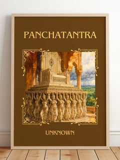 Panchatantra Classic Book Art Print by Unknown – framed print leaning on a wooden floor