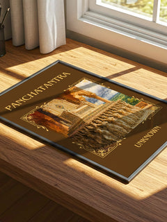 Panchatantra Classic Book Art Print by Unknown – print on a sunlit desk