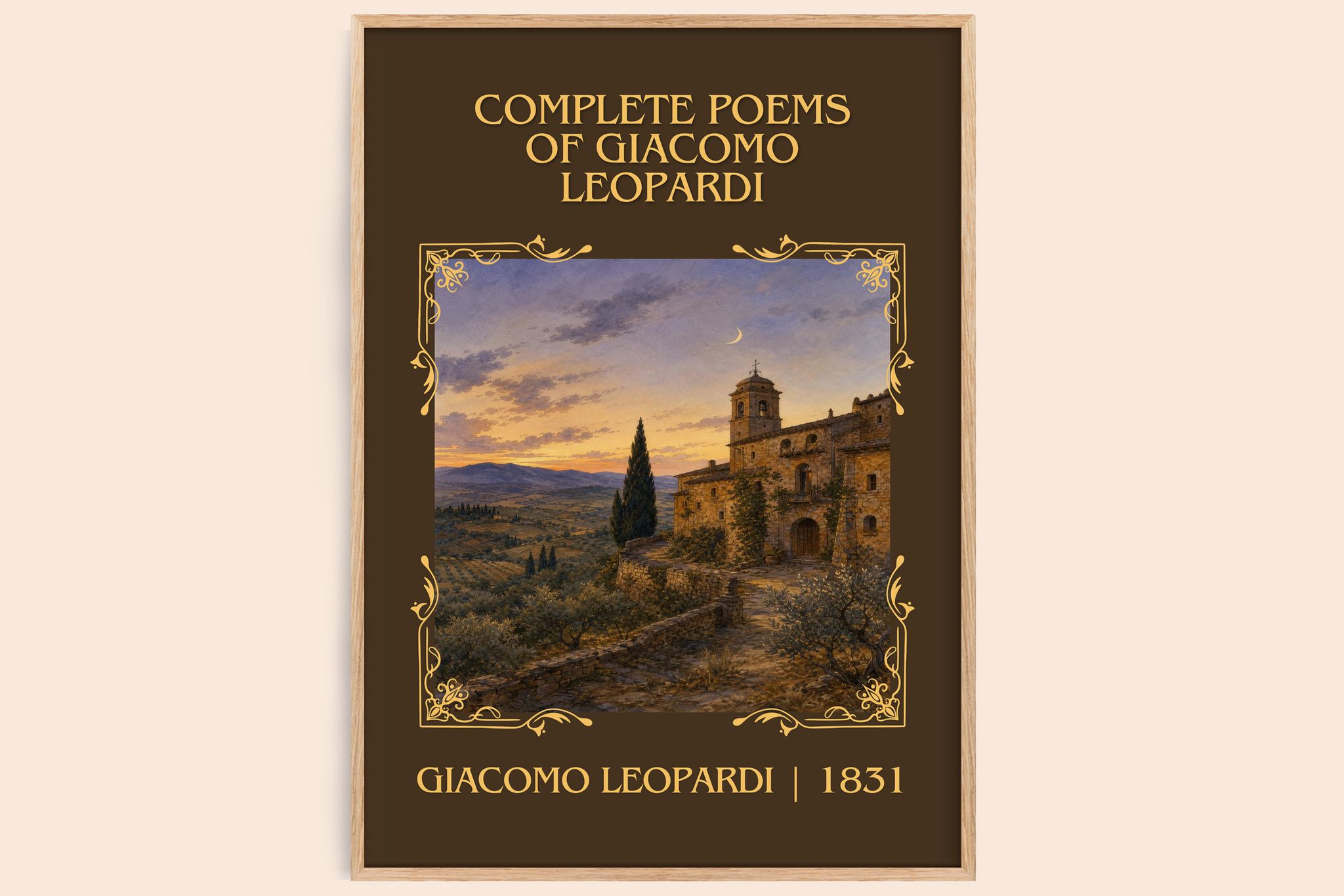 Complete Poems of Giacomo Leopardi Classic Book Art Print by Giacomo Leopardi