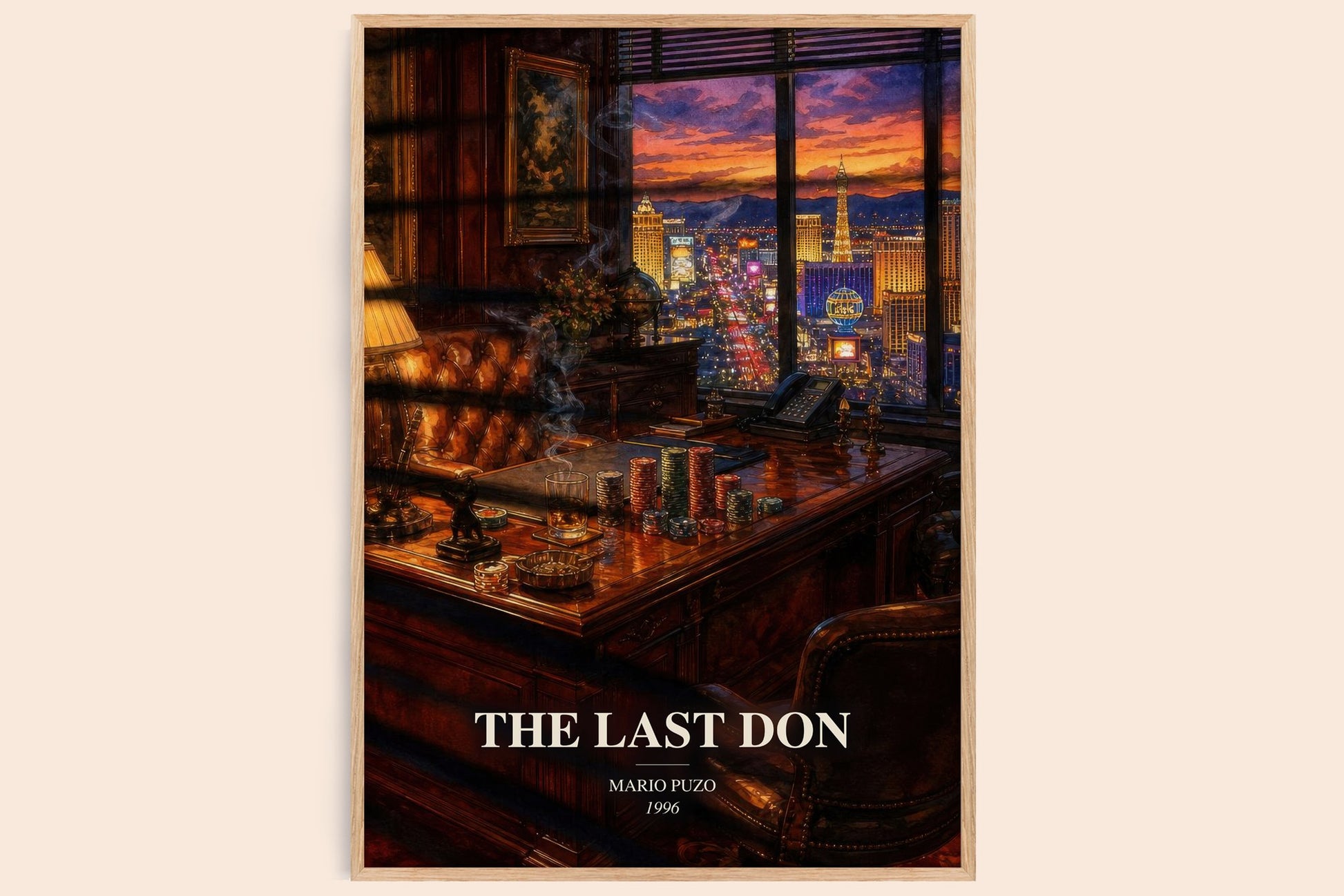The Last Don watercolour book poster by Mario Puzo – framed literary art print