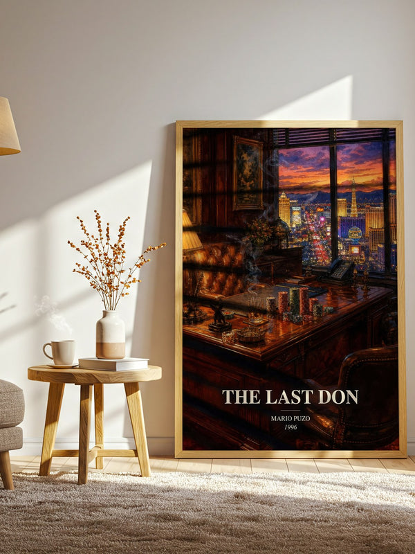 The Last Don watercolour print in frame leaning in hallway – crime wall art