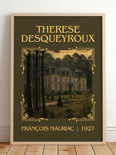 Thérèse Desqueyroux Classic Book Art Print by François Mauriac – framed print leaning on a wooden floor
