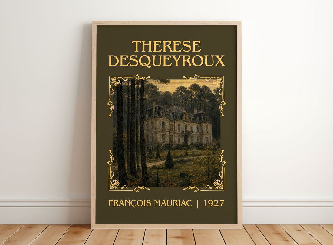 Thérèse Desqueyroux Classic Book Art Print by François Mauriac – framed print leaning on a wooden floor