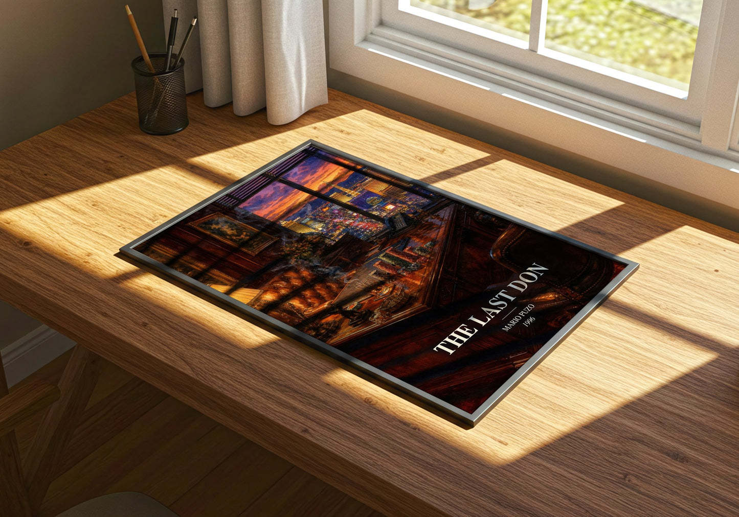 The Last Don watercolour book poster framed on wall – crime wall art