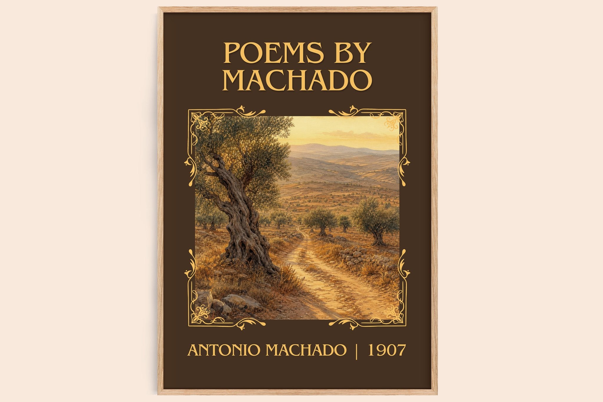 Poems by Machado Classic Book Art Print by Antonio Machado