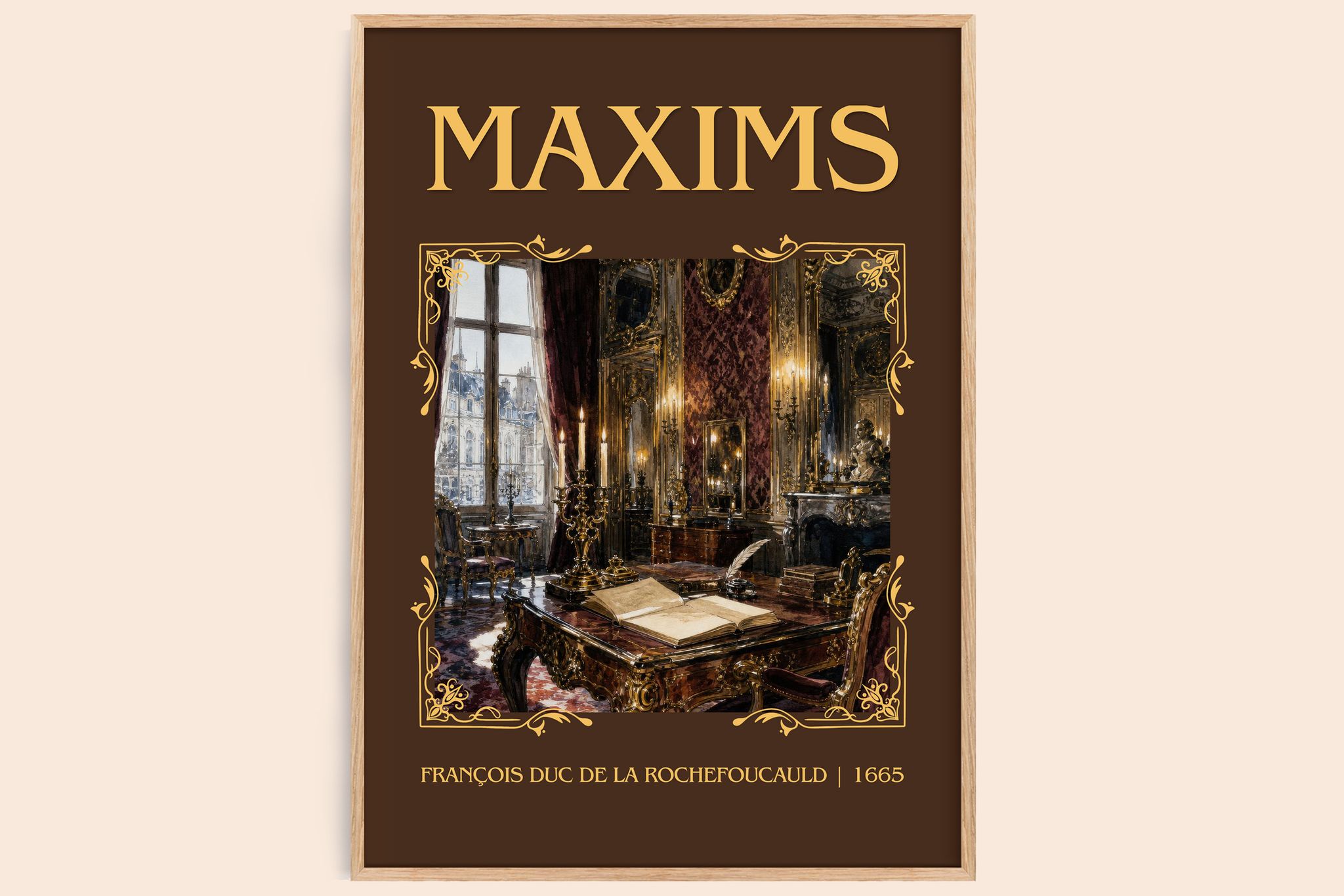 Maxims Classic Book Art Print by François duc de La Rochefoucauld