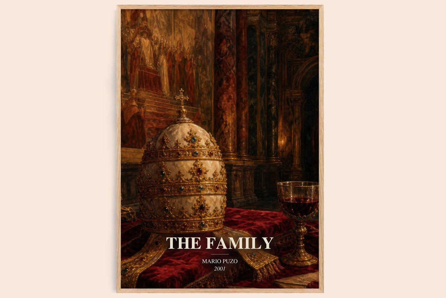 The Family watercolour book poster by Mario Puzo – framed literary art print