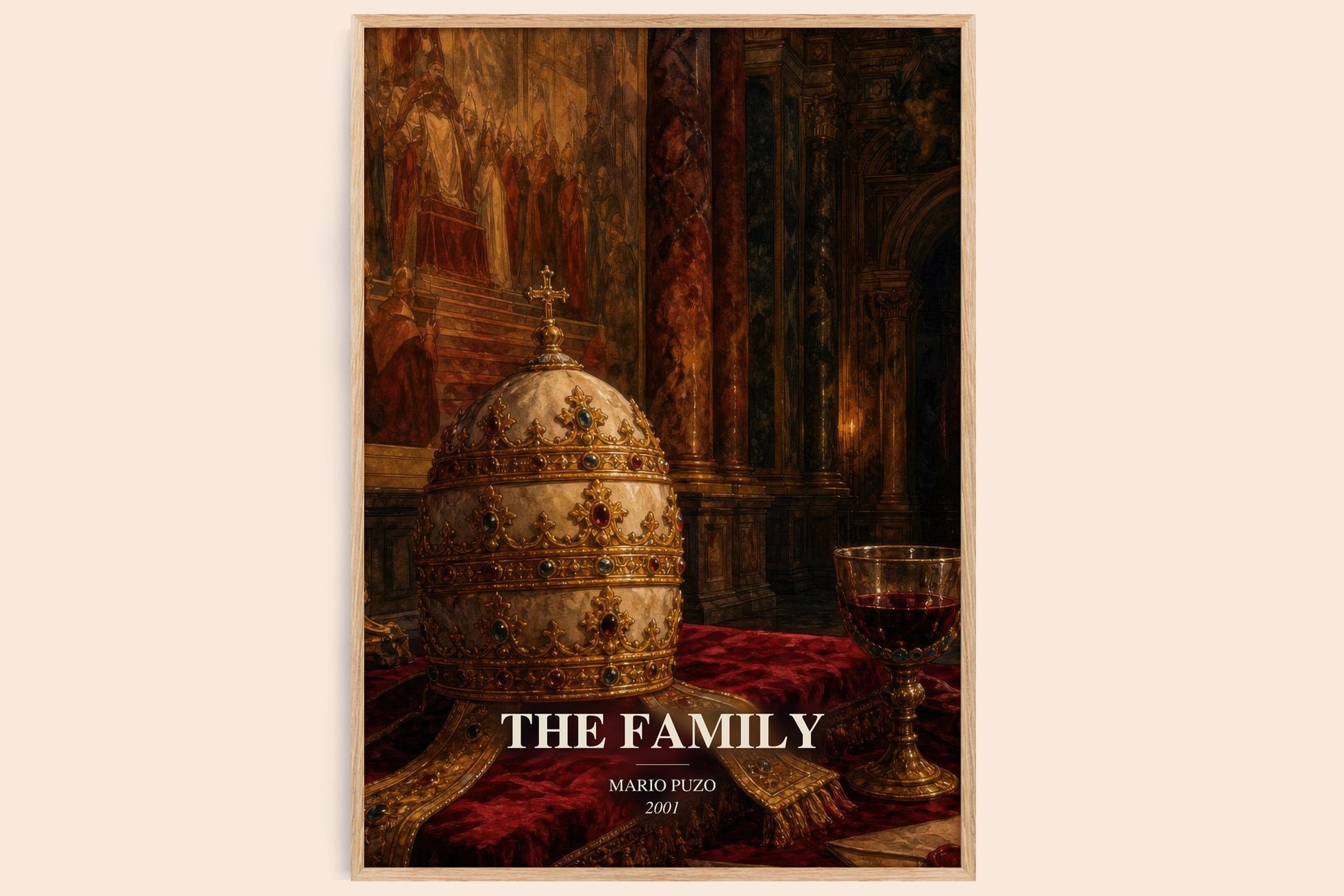 The Family watercolour book poster by Mario Puzo – framed literary art print