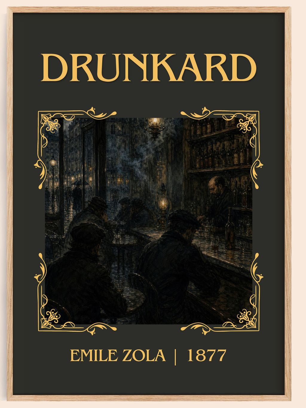 Drunkard Classic Book Art Print by Émile Zola – book poster