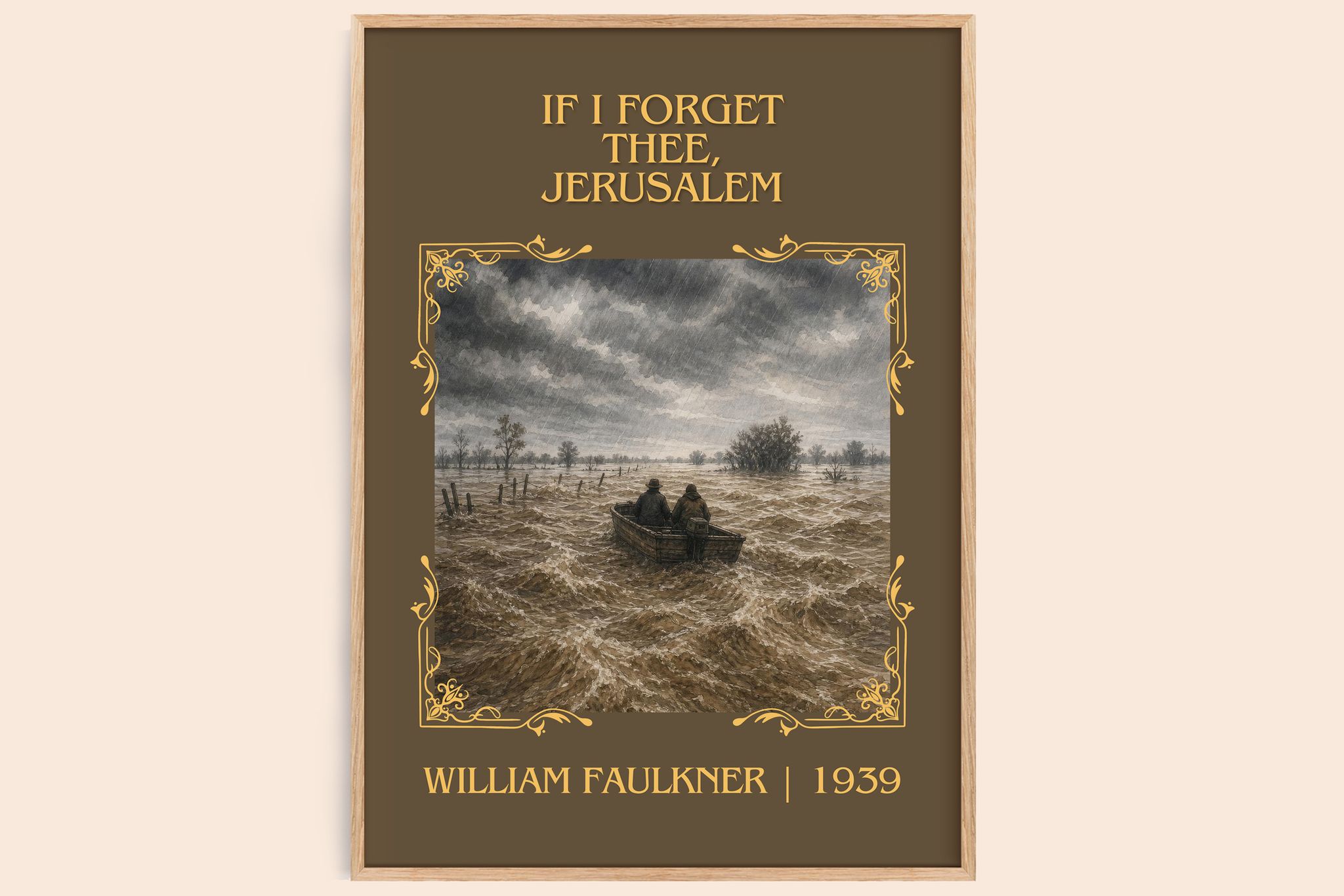 If I Forget Thee, Jerusalem Classic Book Art Print by William Faulkner
