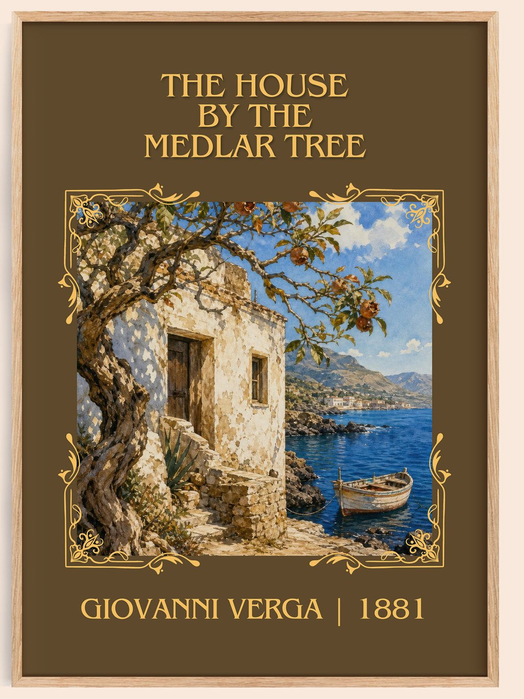 The House by the Medlar Tree Classic Book Art Print by Giovanni Verga – book poster