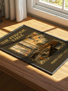 The Periodic Table Classic Book Art Print by Primo Levi – print on a sunlit desk