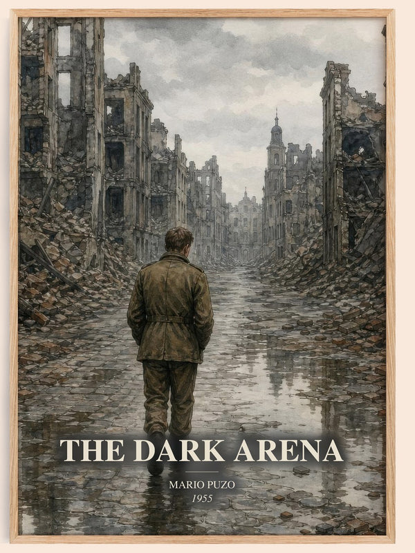 The Dark Arena watercolour book poster by Mario Puzo – framed literary art print