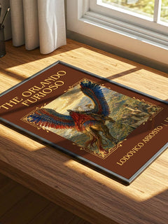 The Orlando Furioso Classic Book Art Print by Lodovico Ariosto – print on a sunlit desk