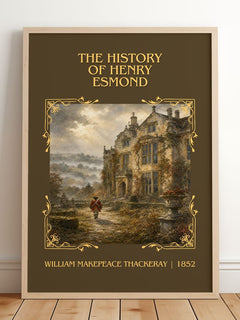 History Of Henry Esmond Classic Book Art Print by W. Thackeray – framed print leaning on a wooden floor