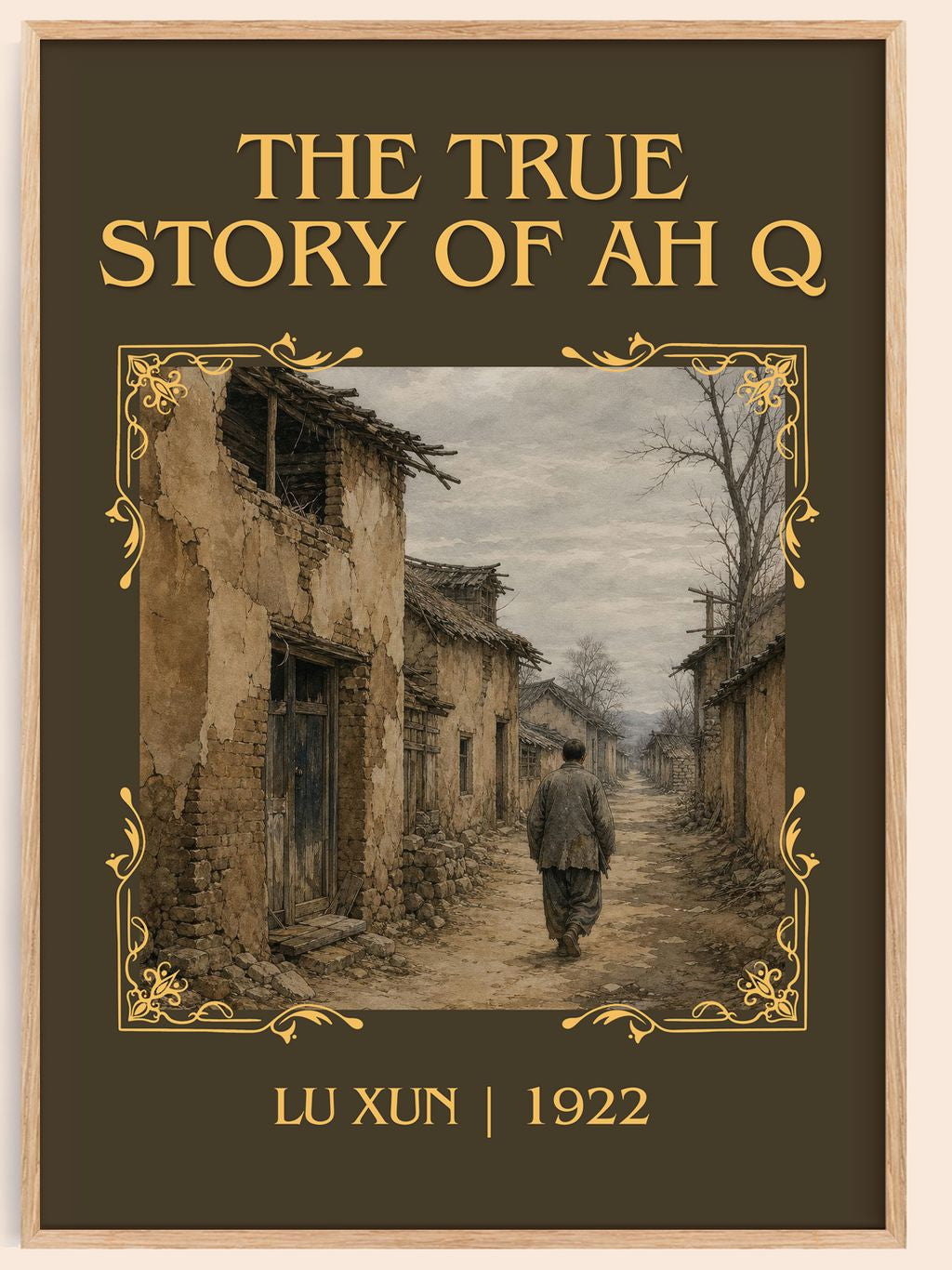 The True Story Of Ah Q Classic Book Art Print by Lu Xun – book poster