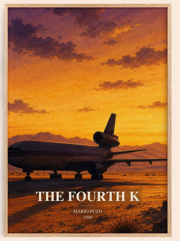 The Fourth K watercolour book poster by Mario Puzo – framed literary art print
