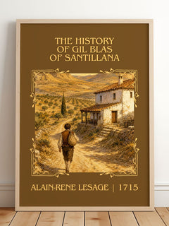 History Of Gil Blas Of Santillana Classic Book Art Print by A. Lesage – framed print leaning on a wooden floor