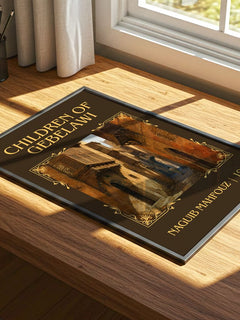 Children of Gebelawi Classic Book Art Print by Naguib Mahfouz – print on a sunlit desk