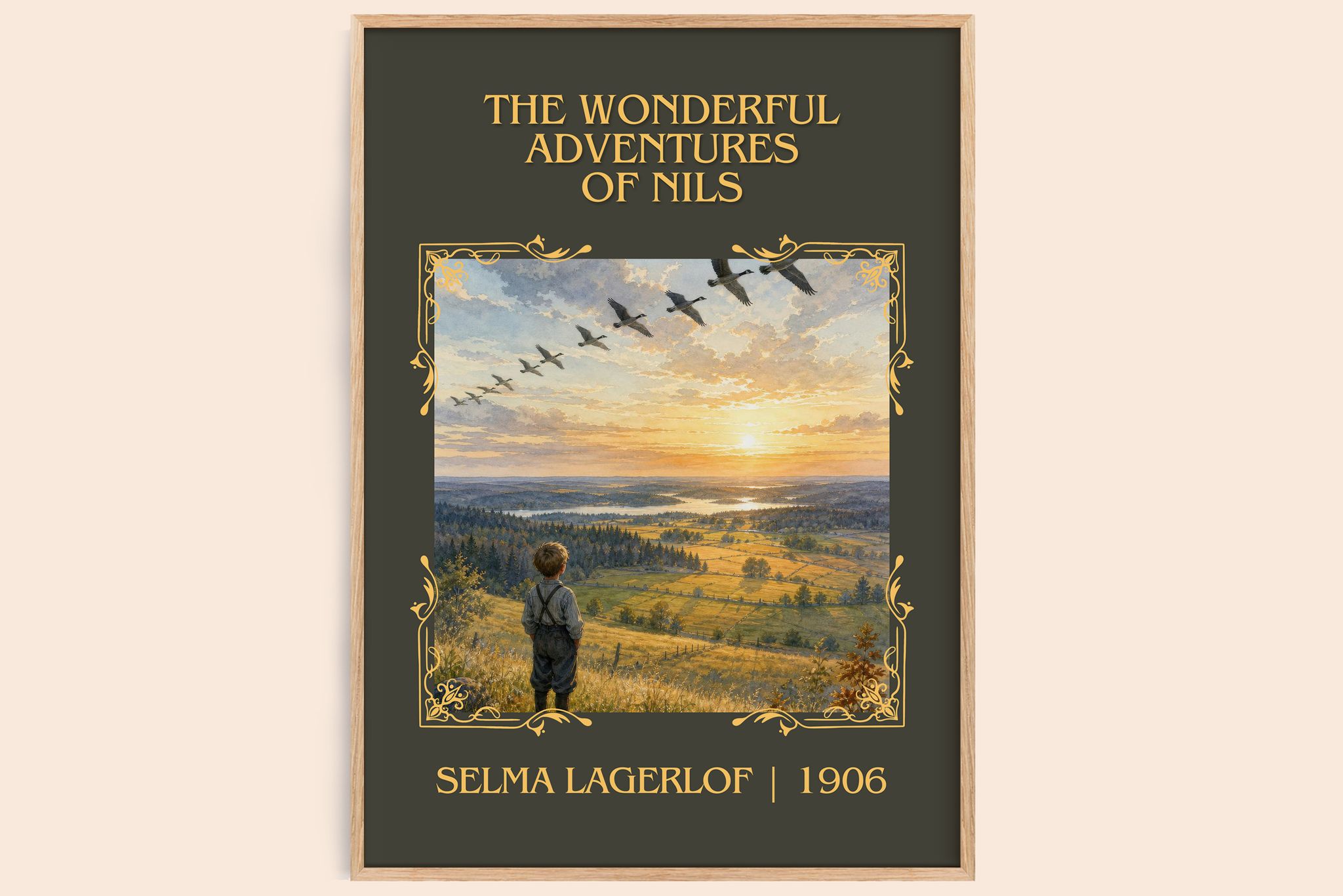 Wonderful Adventures of Nils Classic Book Art Print by Selma Lagerlöf