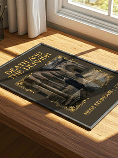 Death and the Dervish Classic Book Art Print by Meša Selimović – print on a sunlit desk