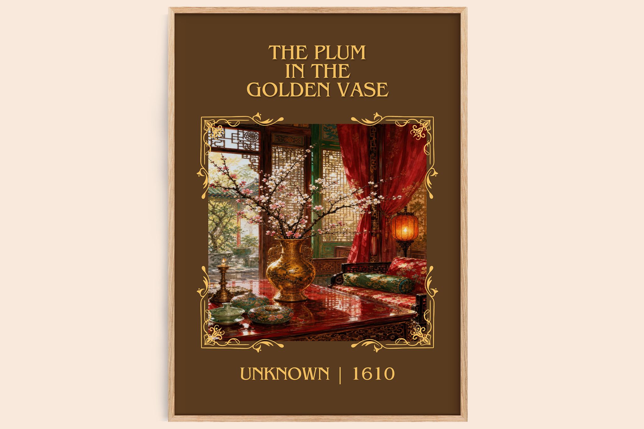 The Plum in the Golden Vase Classic Book Art Print by Unknown