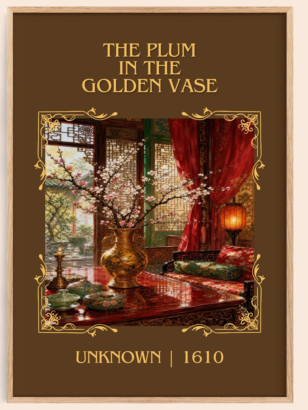 The Plum in the Golden Vase Classic Book Art Print by Unknown – book poster