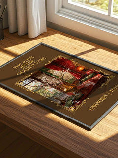 The Plum in the Golden Vase Classic Book Art Print by Unknown – print on a sunlit desk