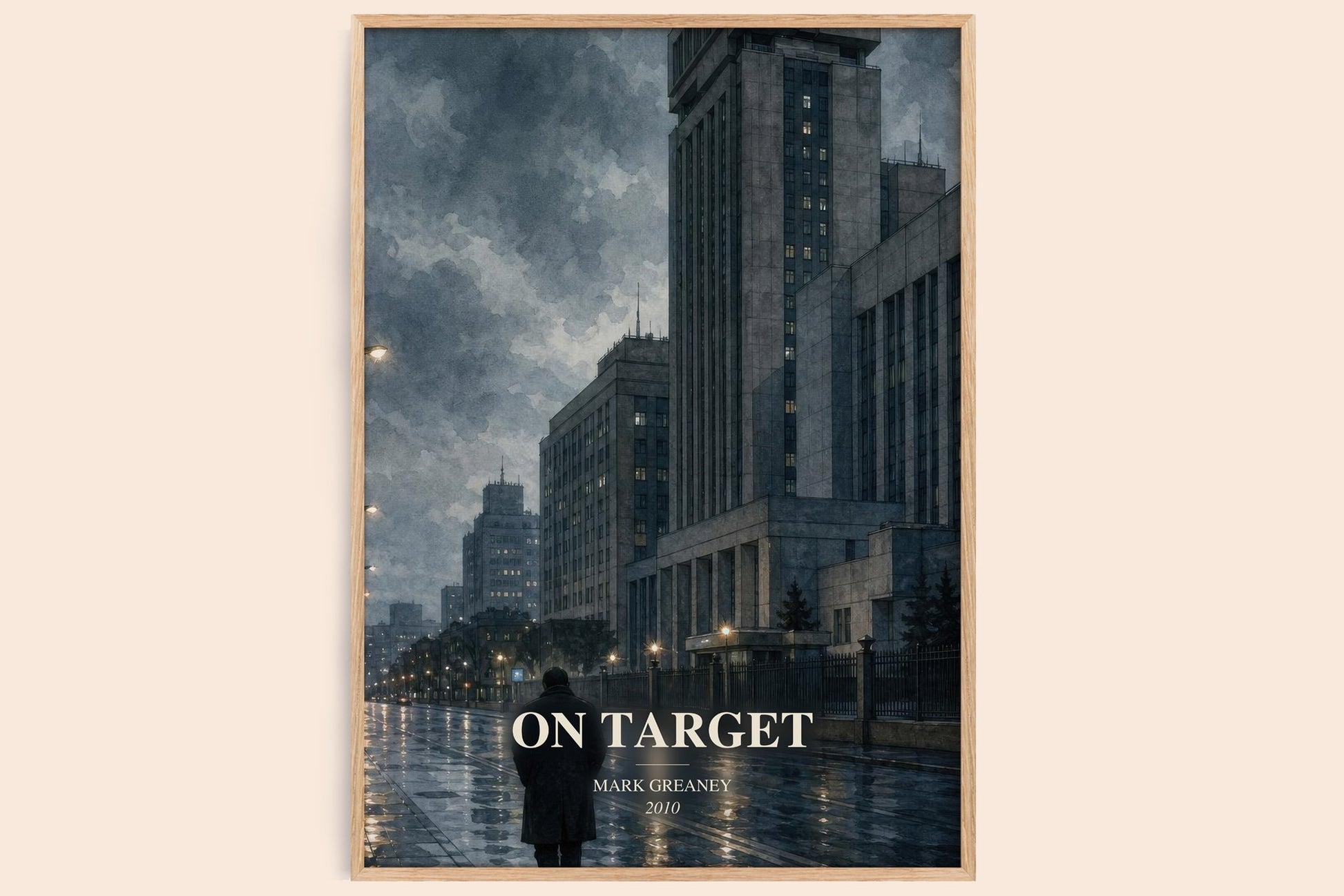 On Target watercolour book poster by Mark Greaney – framed literary art print