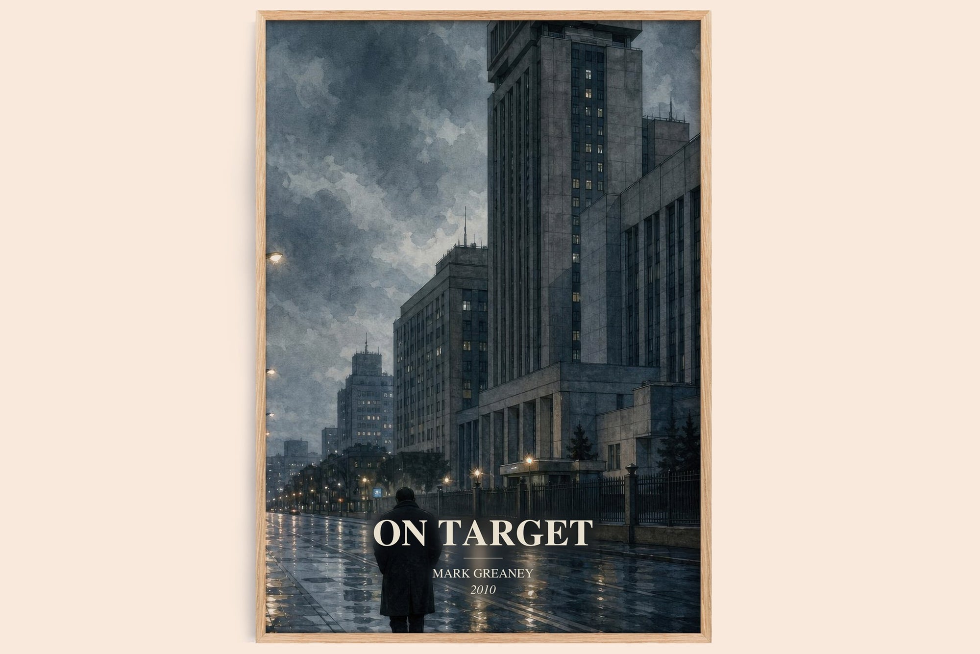 On Target watercolour book poster by Mark Greaney – framed literary art print