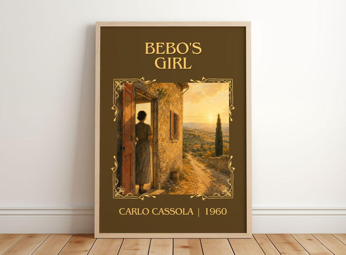 Bébo's Girl Classic Book Art Print by Carlo Cassola – framed print leaning on a wooden floor