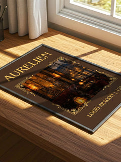 Aurélien Classic Book Art Print by Louis Aragon – print on a sunlit desk