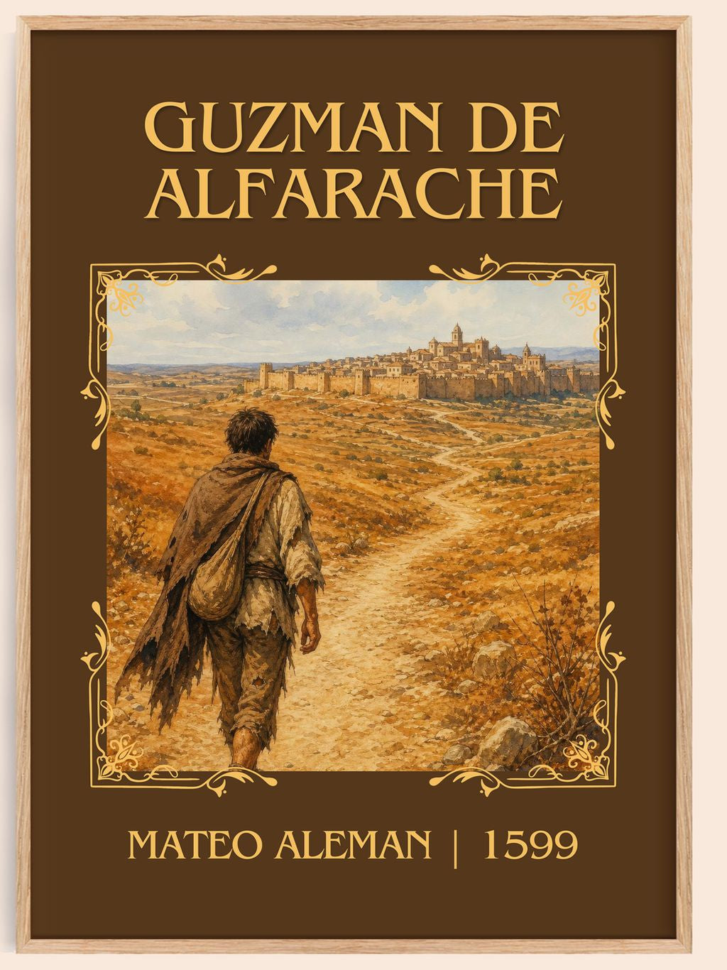 Guzmán de Alfarache Classic Book Art Print by Mateo Alemán – book poster