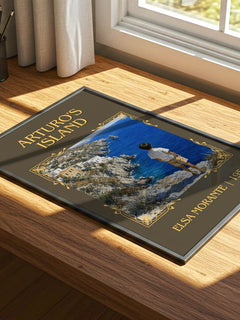 Arturo's Island Classic Book Art Print by Elsa Morante – print on a sunlit desk