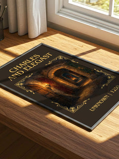 Charles And Elegast Classic Book Art Print by Unknown – print on a sunlit desk