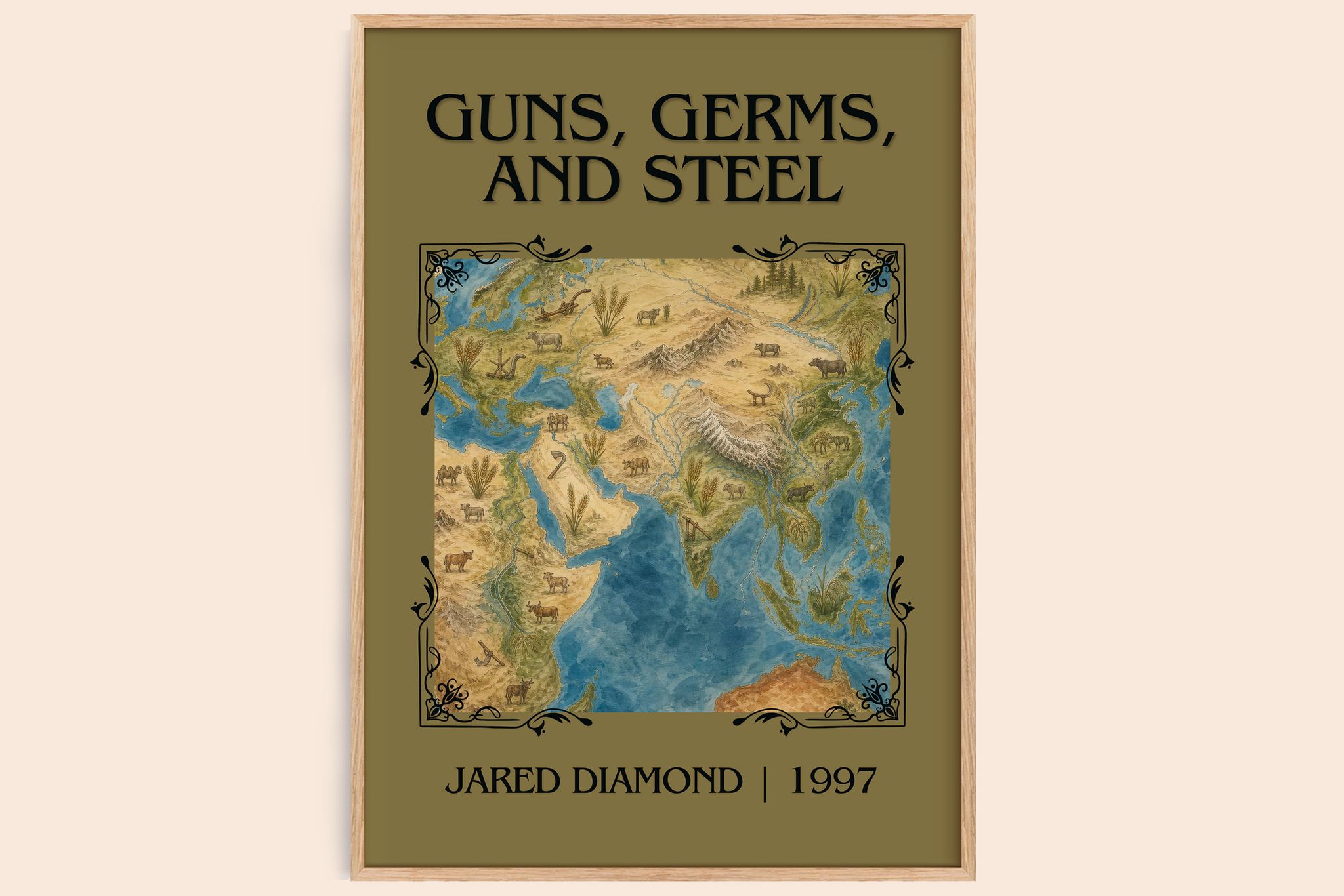 Guns, Germs, and Steel Classic Book Art Print by Jared Diamond