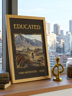Educated Classic Book Art Print by Tara Westover – framed print on a city-view windowsill