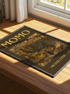 Momo Classic Book Art Print by Michael Ende – print on a sunlit desk