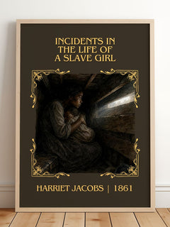 Incidents in the Life of a Slave Girl Classic Book Art Print by Harriet Jacobs – framed print leaning on a wooden floor