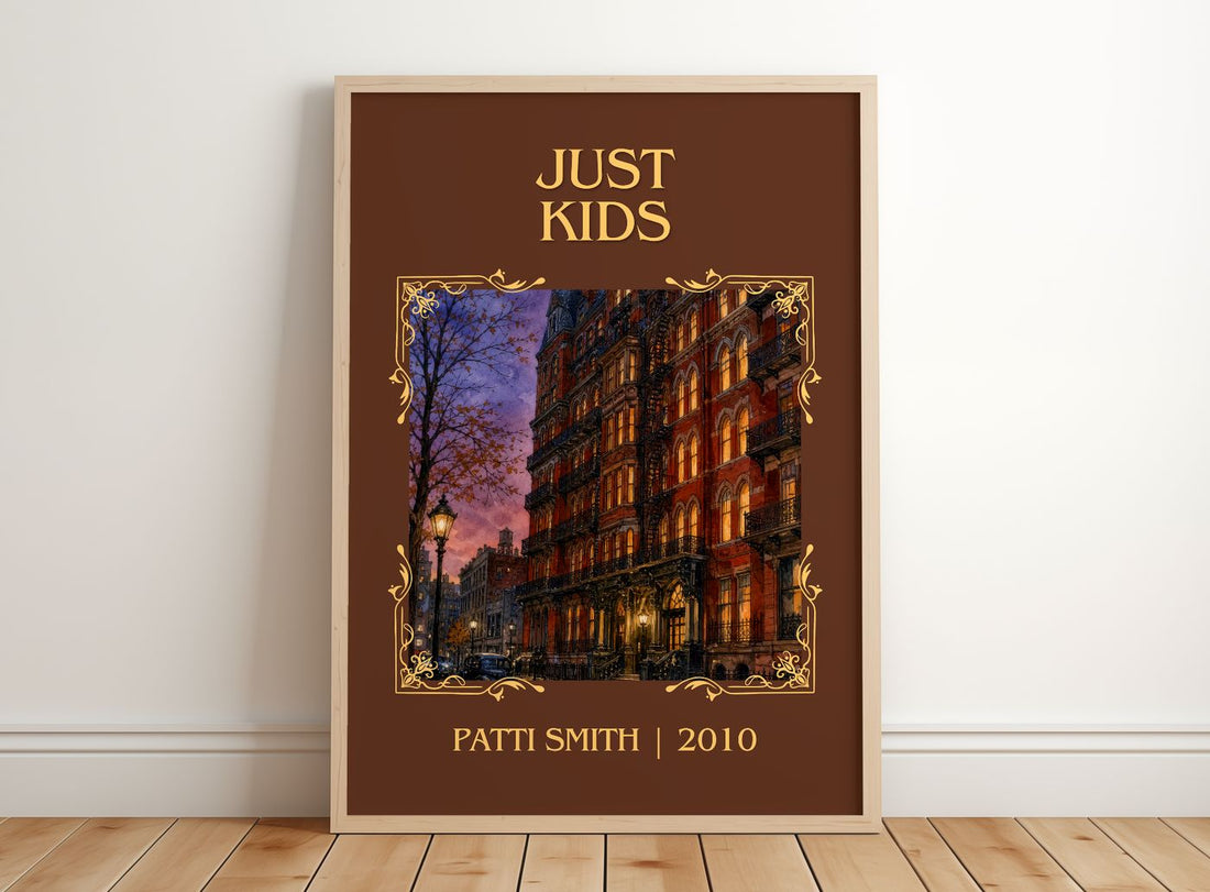 Just Kids Classic Book Art Print by Patti Smith – framed print leaning on a wooden floor