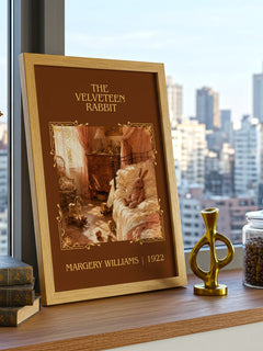 The Velveteen Rabbit Classic Book Art Print by Margery Williams – framed print on a city-view windowsill