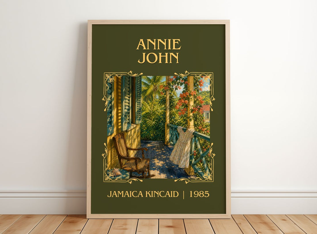 Annie John Classic Book Art Print by Jamaica Kincaid – framed print leaning on a wooden floor