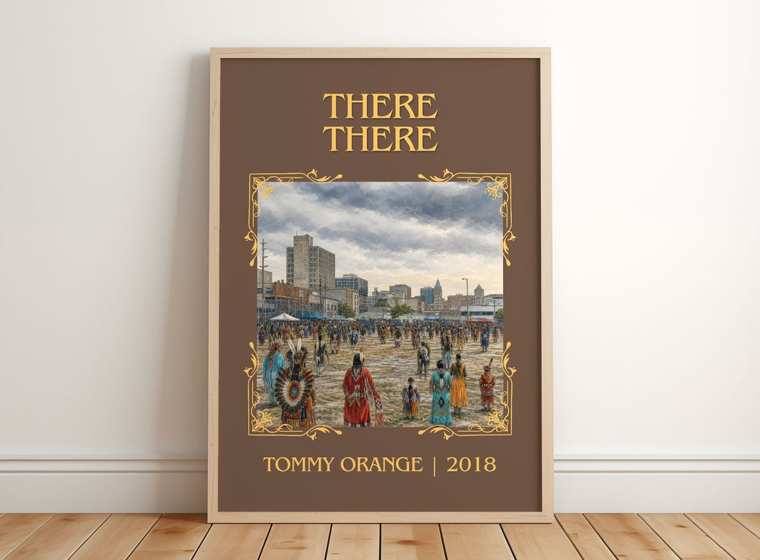 There There Classic Book Art Print by Tommy Orange – framed print leaning on a wooden floor