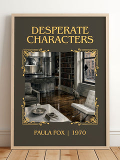 Desperate Characters Classic Book Art Print by Paula Fox – framed print leaning on a wooden floor