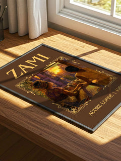 Zami Classic Book Art Print by Audre Lorde – print on a sunlit desk