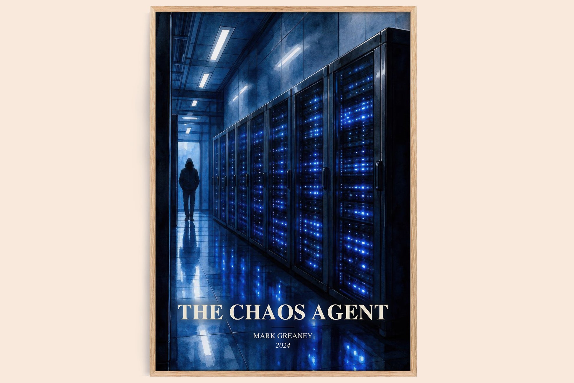 The Chaos Agent watercolour book poster by Mark Greaney – framed literary art print